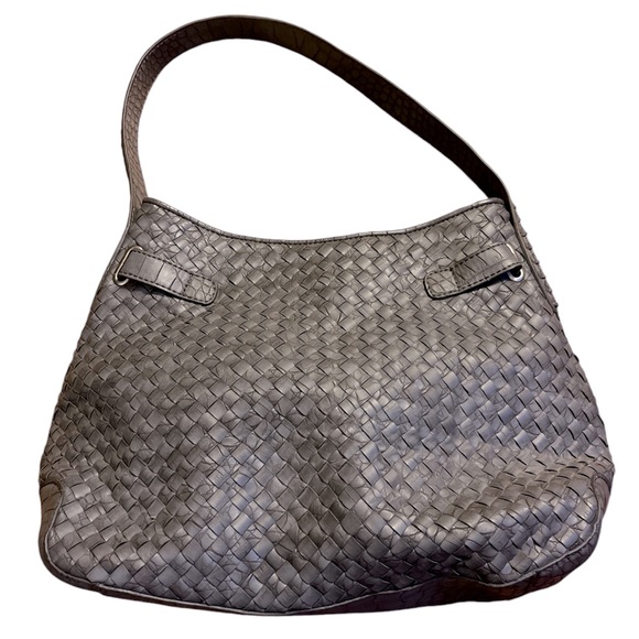 Coldwater Creek Handbags - Coldwater Creek shoulder bag textured woven charcoal gray